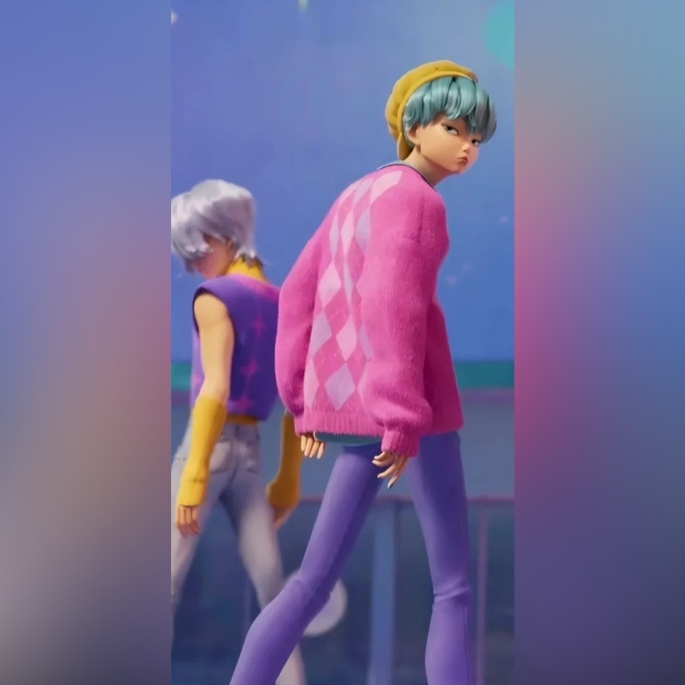 Baby Saja Costume - pink sweater, pants, wig and yellow hat
